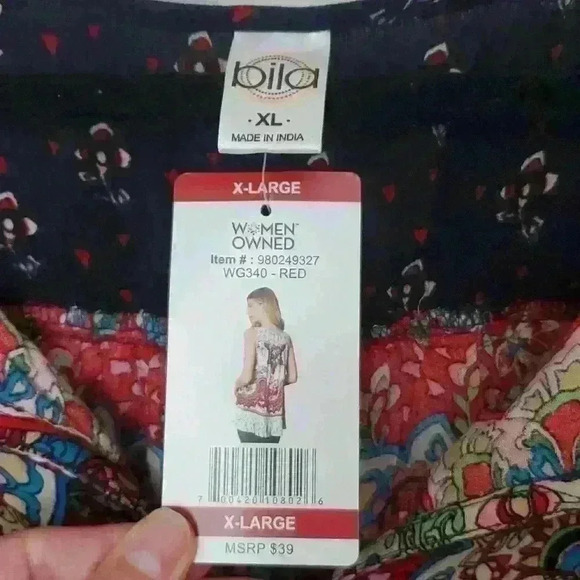 NWT Bila Sleeveless Blouse Size XL k - Picture 2 of 5